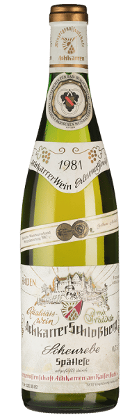 Schloßberg Scheurebe Spätlese - 1981 - WG Achkarren - Deutscher Weißwein