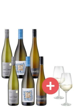 6er-Paket Deutsche Rebsorten Champions + 2er-Set Taste Gläser - Weinpakete