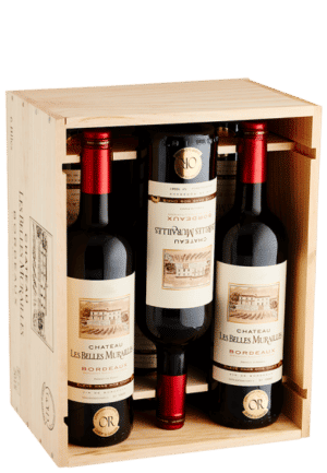 6er-Holzkiste Bordeaux AOP - 2018 - Château Les Belles Murailles - Französischer Rotwein