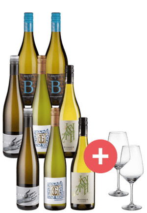 8er-Paket weiße Rebsorten + 2er-Set Schott-Zwiesel Gläser - Weinpakete