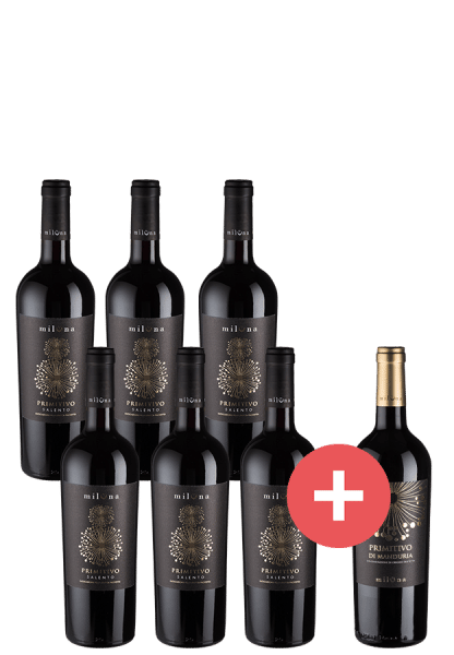 6er-Paket Miluna Primitivo + GRATIS Miluna Primitivo di Manduria - Weinpakete