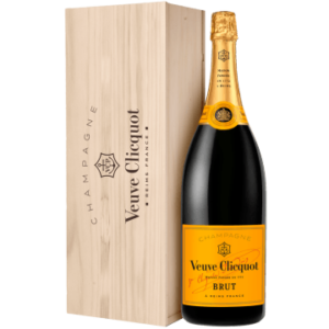 CHAMPAGNER VEUVE CLICQUOT - BRUT CARTE JAUNE - JEROBOAM IN HOLZKISTE