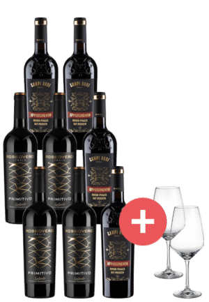 8er-Paket Best of Primitivo + GRATIS 2er-Set Schott-Zwiesel Taste Gläser - Weinpakete