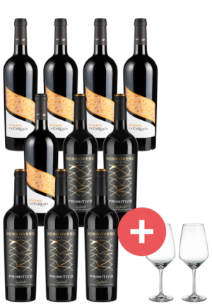 10er-Paket 98 Luca Maroni Punkte Rotweine inkl. Schott-Zwiesel Taste Gläser - Weinpakete