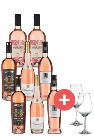 8er-Probierpaket Rosé-Wunder + GRATIS Schott-Zwiesel Taste Gläser - Weinpakete