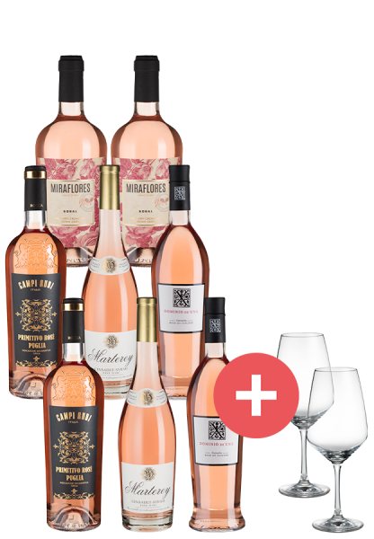 8er-Probierpaket Rosé-Wunder + GRATIS Schott-Zwiesel Taste Gläser - Weinpakete